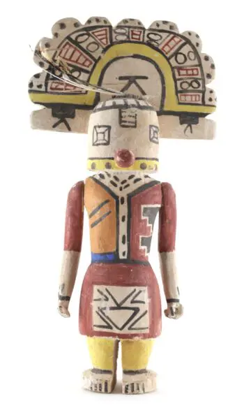 Hopi Hemis kachina met waaier-hoofdtooi – Arizona, Verenigde Staten – detailfoto