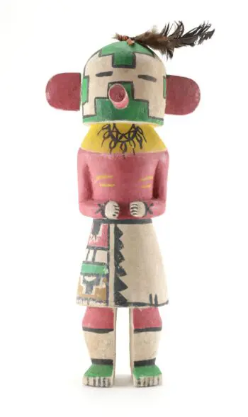 Hopi Chakwaina kachina pop met groen gezicht – Arizona – detailfoto