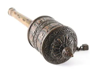 Tibetaanse gebedsmolen met mantra’s – 34 cm – detailfoto