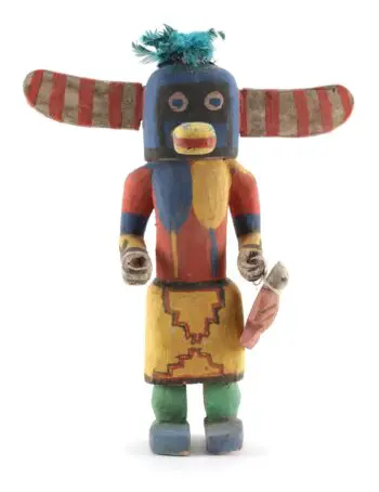 Shalako kachina met vis – Hopi – 30 cm – detailfoto