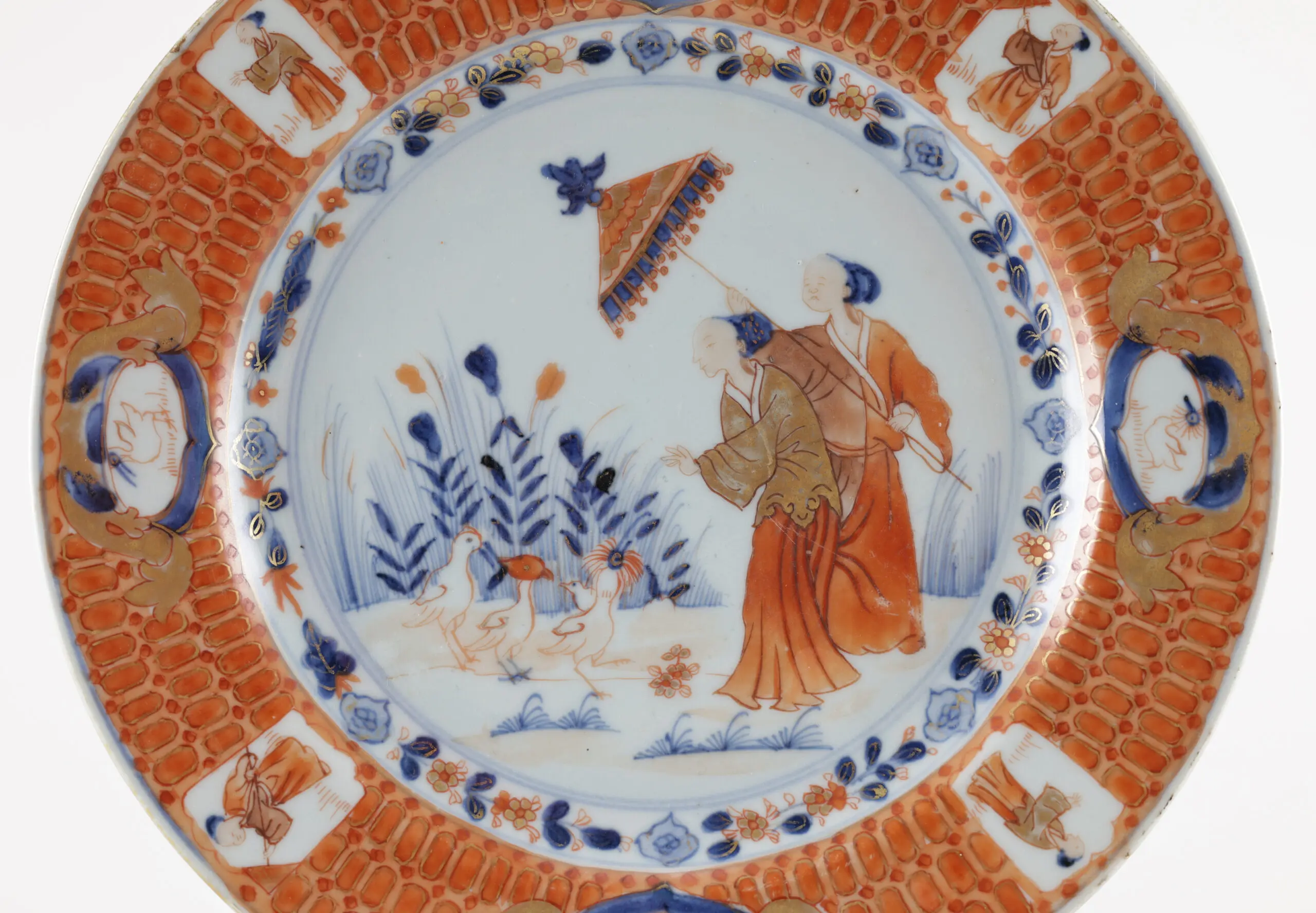 Chinese plate ‘La Dame au Parasol’ - Pronk design - Qianlong - detail photo