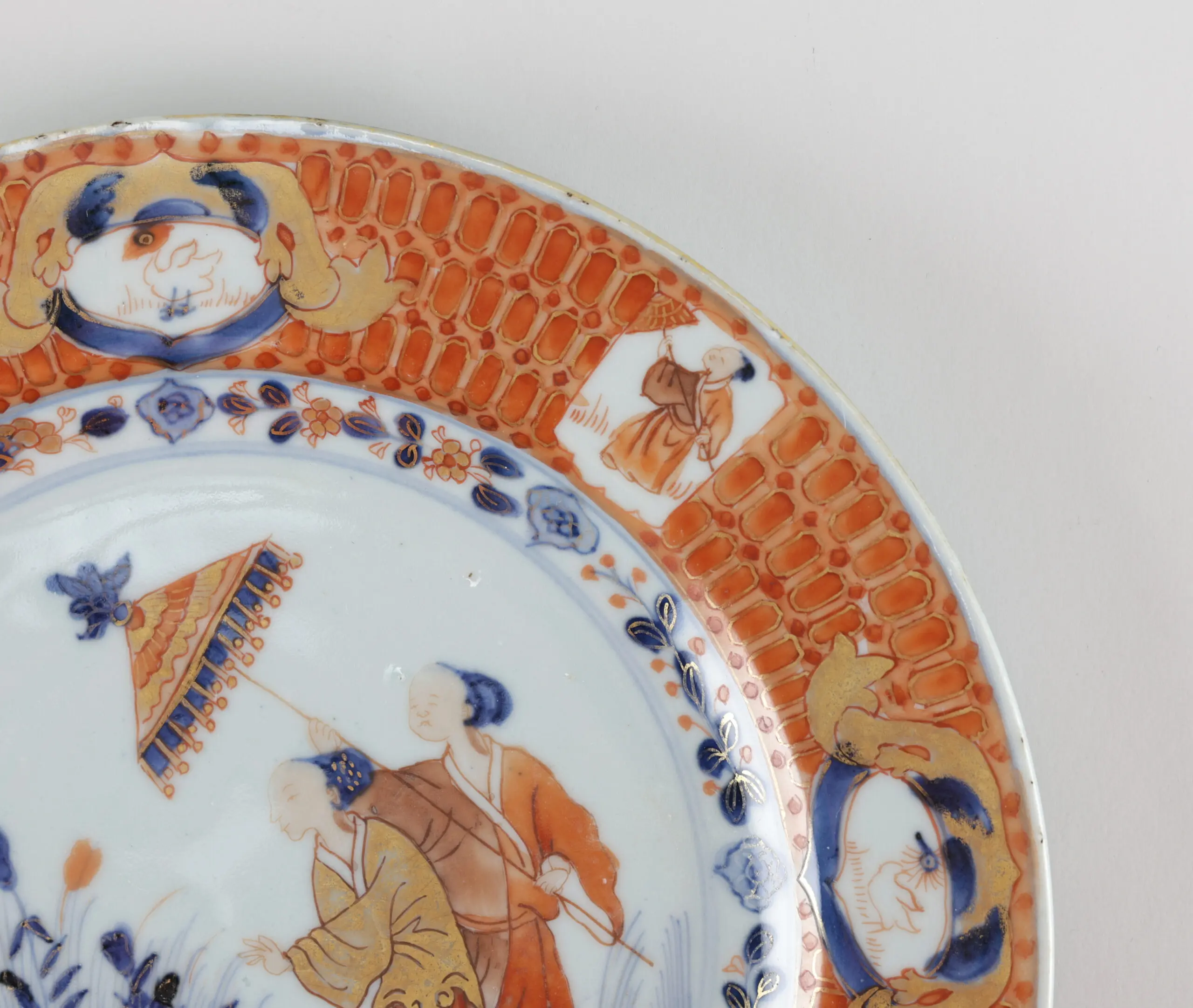 Chinese plate ‘La Dame au Parasol’ - Pronk design - Qianlong - detail photo
