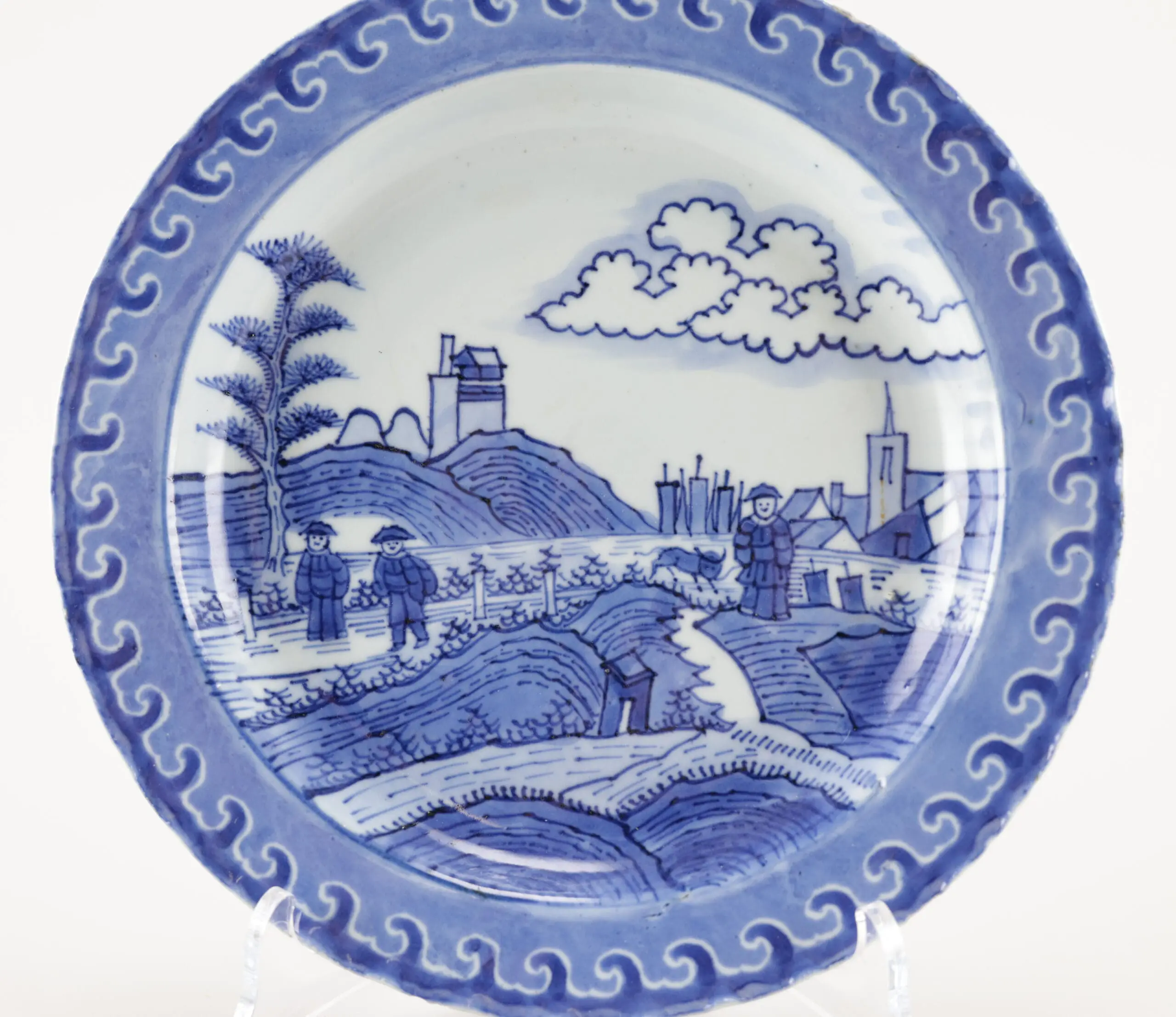 Chinees 'Scheveningen' bord, Kangxi ca. 1700 – detailfoto