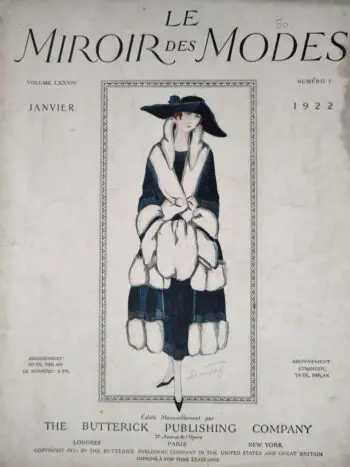 Le Miroir des Modes – Januari 1922, Nr. 1 | Vintage Frans Modeblad met Illustratie van Darly – detailfoto