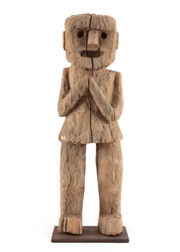 Wooden Putali water guard from Nepal - detail photo