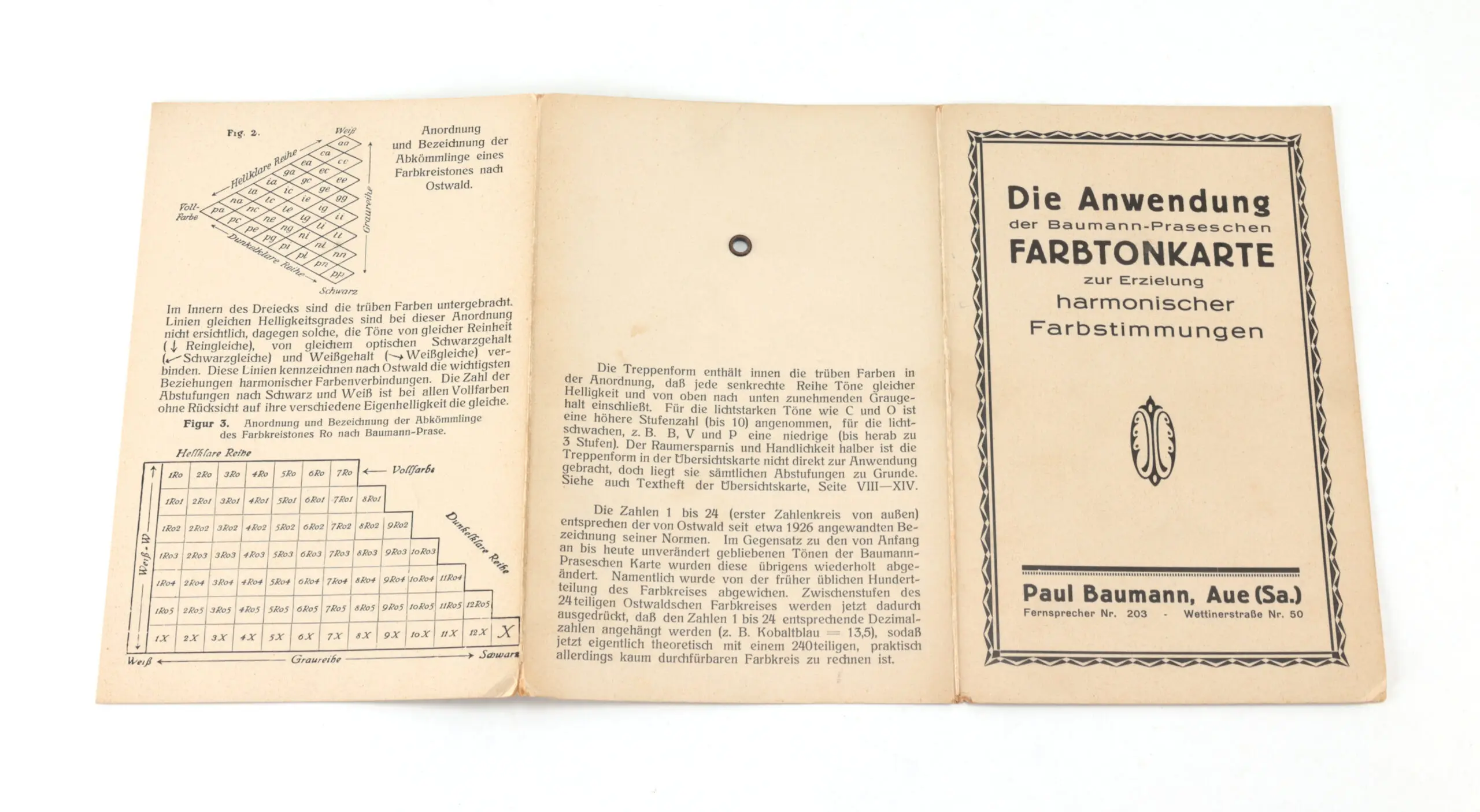 Nuova cartella dei colori di Baumann – Sistema Prase – Blocco n. 1 – 1912 – foto di dettaglio