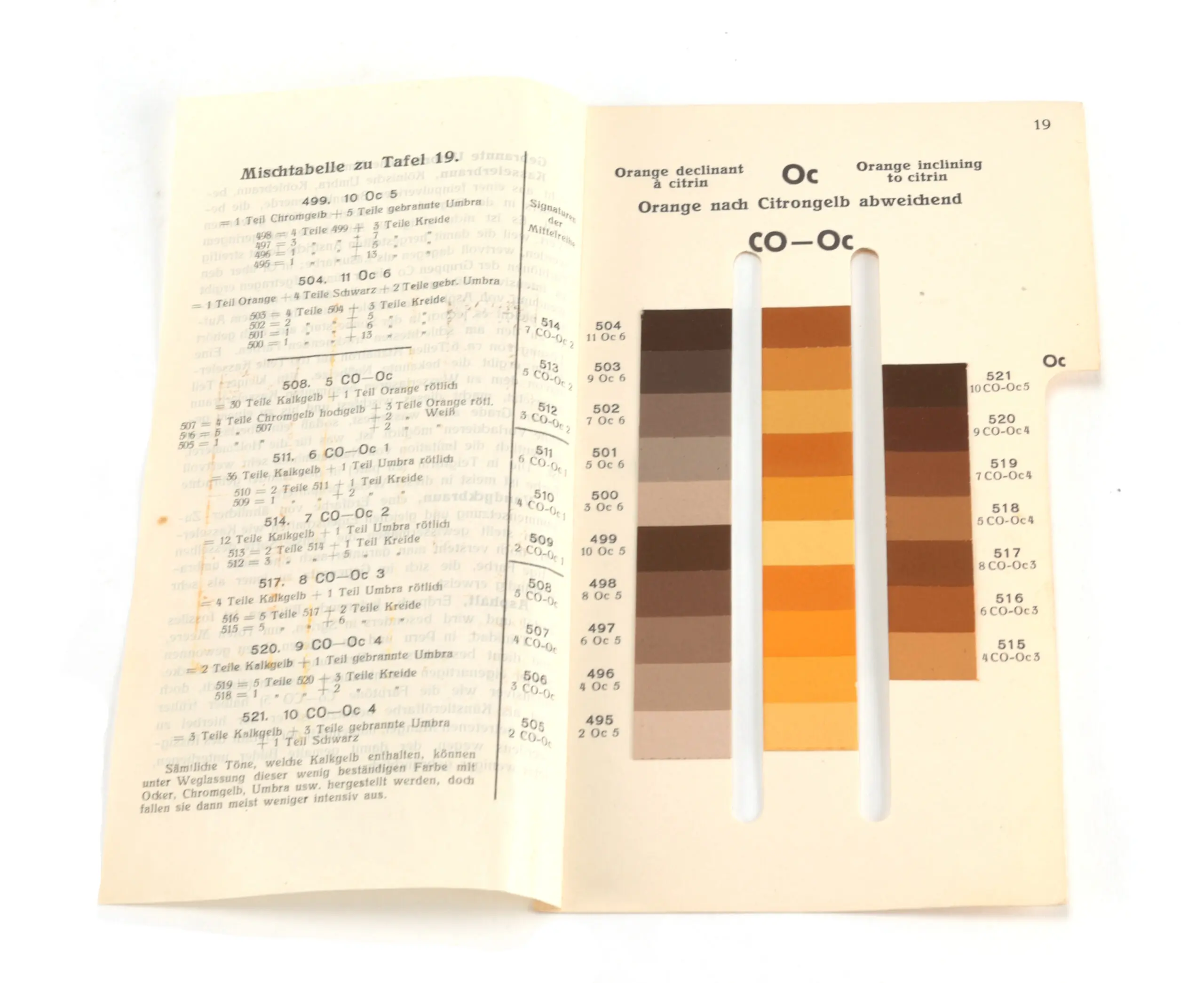 Nuova cartella dei colori di Baumann – Sistema Prase – Blocco n. 1 – 1912 – foto di dettaglio