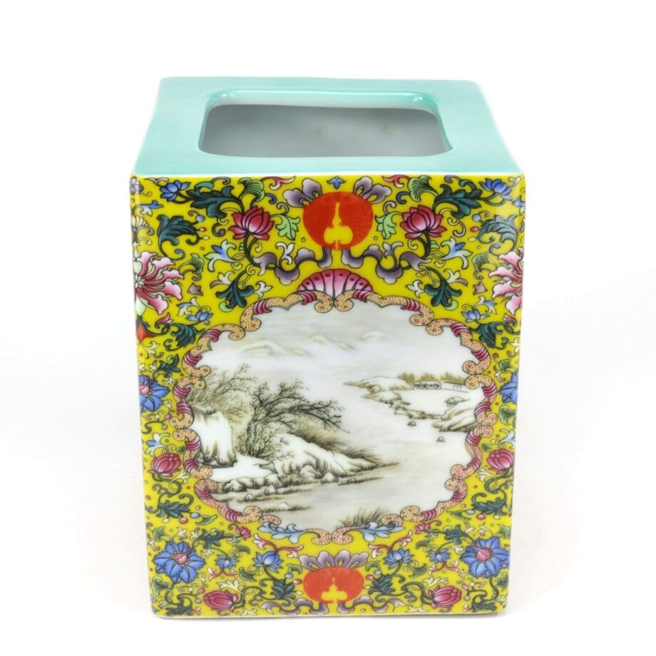 Lot de 3 pots à pinceaux en porcelaine chinoise, XIXe siècle, style Yongzheng – Vergulde Kat