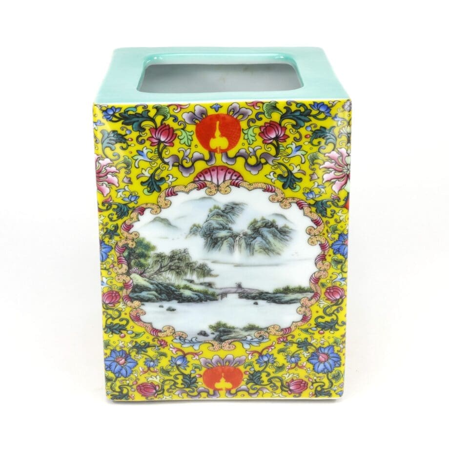 Lot de 3 pots à pinceaux en porcelaine chinoise, XIXe siècle, style Yongzheng – Vergulde Kat