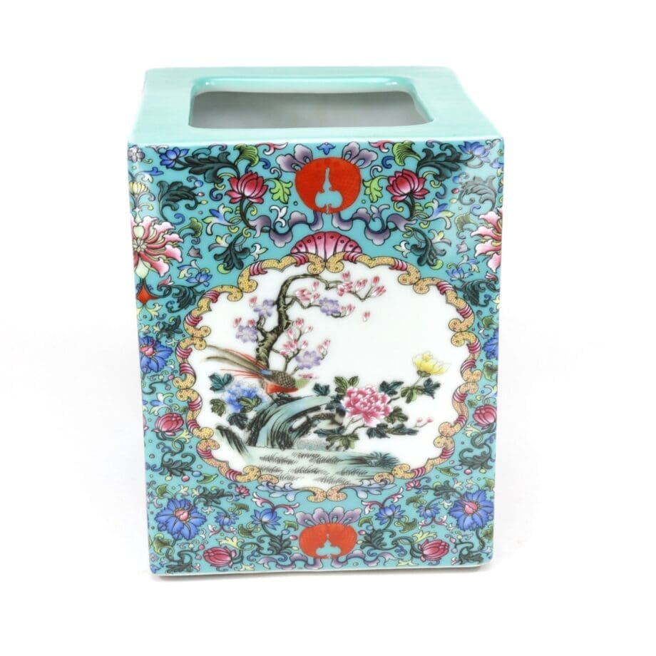 Lot de 3 pots à pinceaux en porcelaine chinoise, XIXe siècle, style Yongzheng – Vergulde Kat