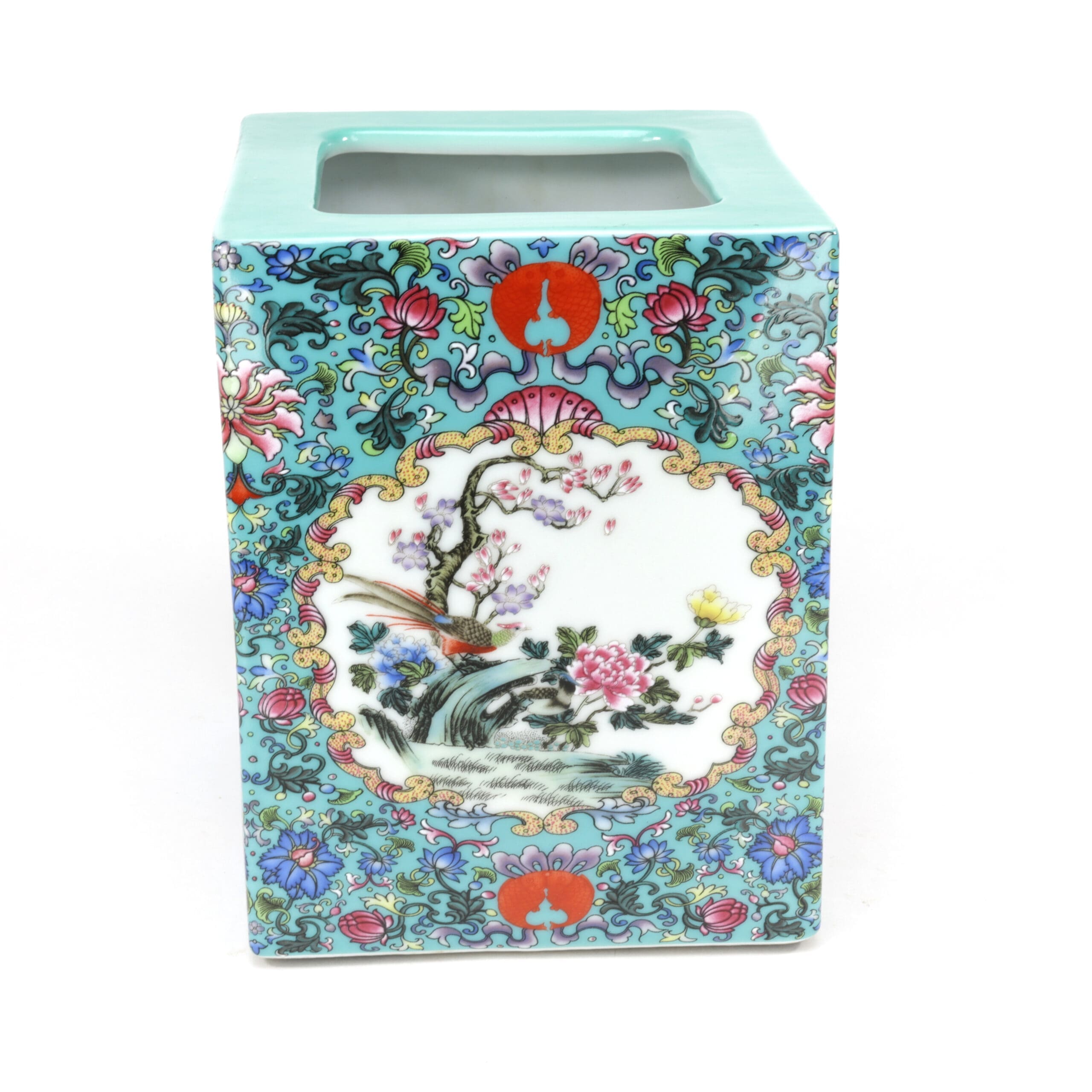 Ensemble de 3 pots à pinceaux en porcelaine chinoise, style Yongzheng du XIXe siècle – photo de détail