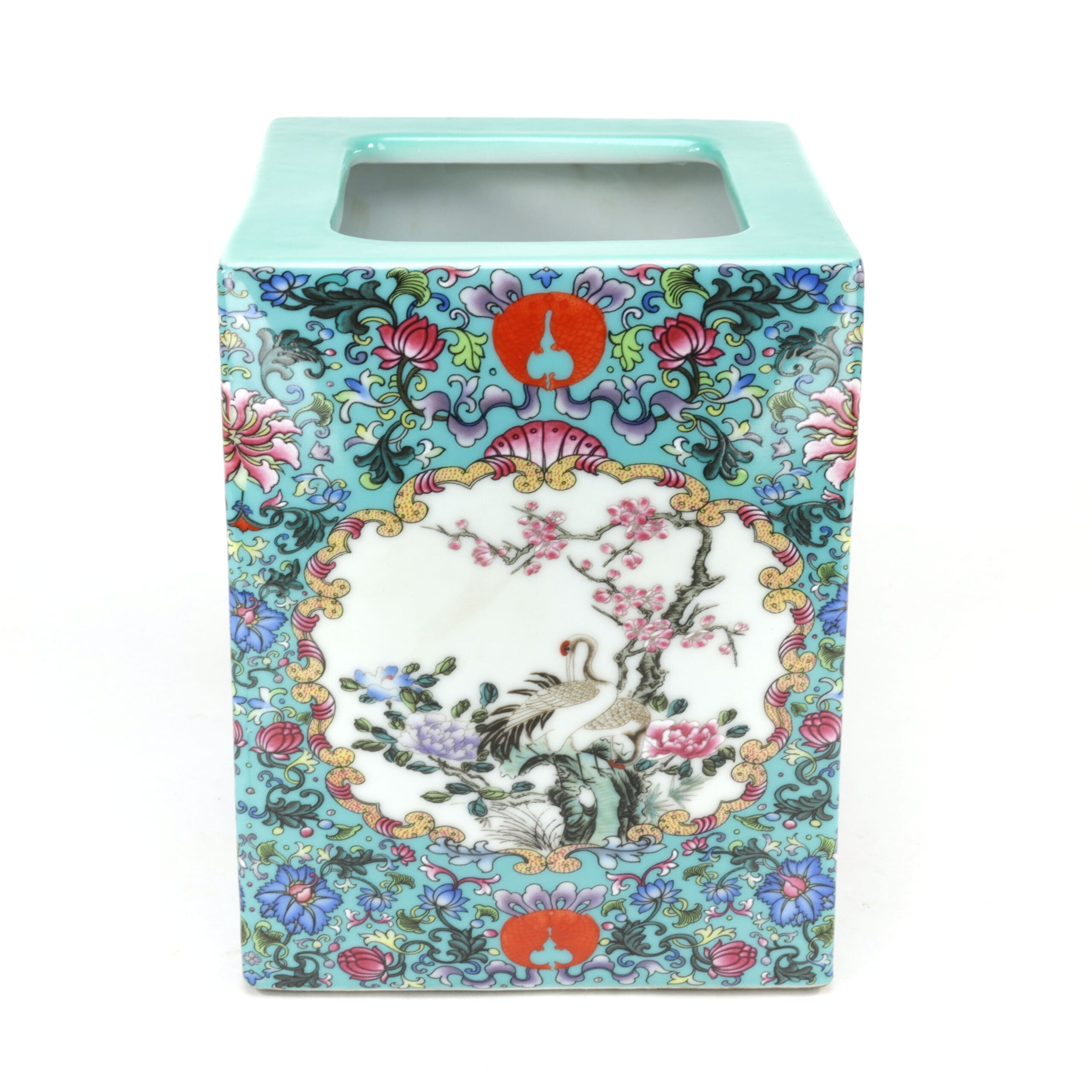 Ensemble de 3 pots à pinceaux en porcelaine chinoise, style Yongzheng du XIXe siècle – photo de détail