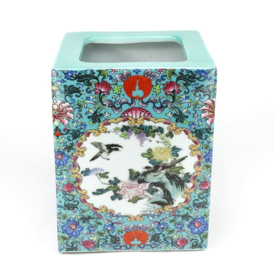 Lot de 3 pots à pinceaux en porcelaine chinoise, XIXe siècle, style Yongzheng – Vergulde Kat