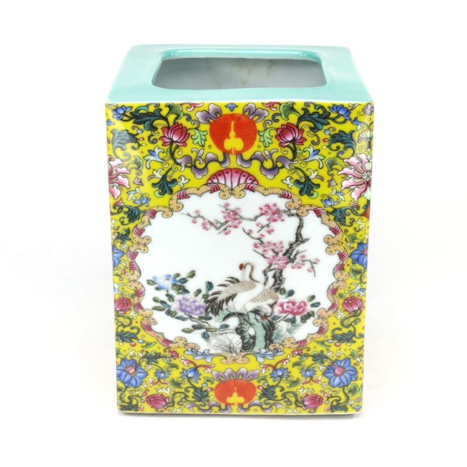Lot de 3 pots à pinceaux en porcelaine chinoise, XIXe siècle, style Yongzheng – Vergulde Kat