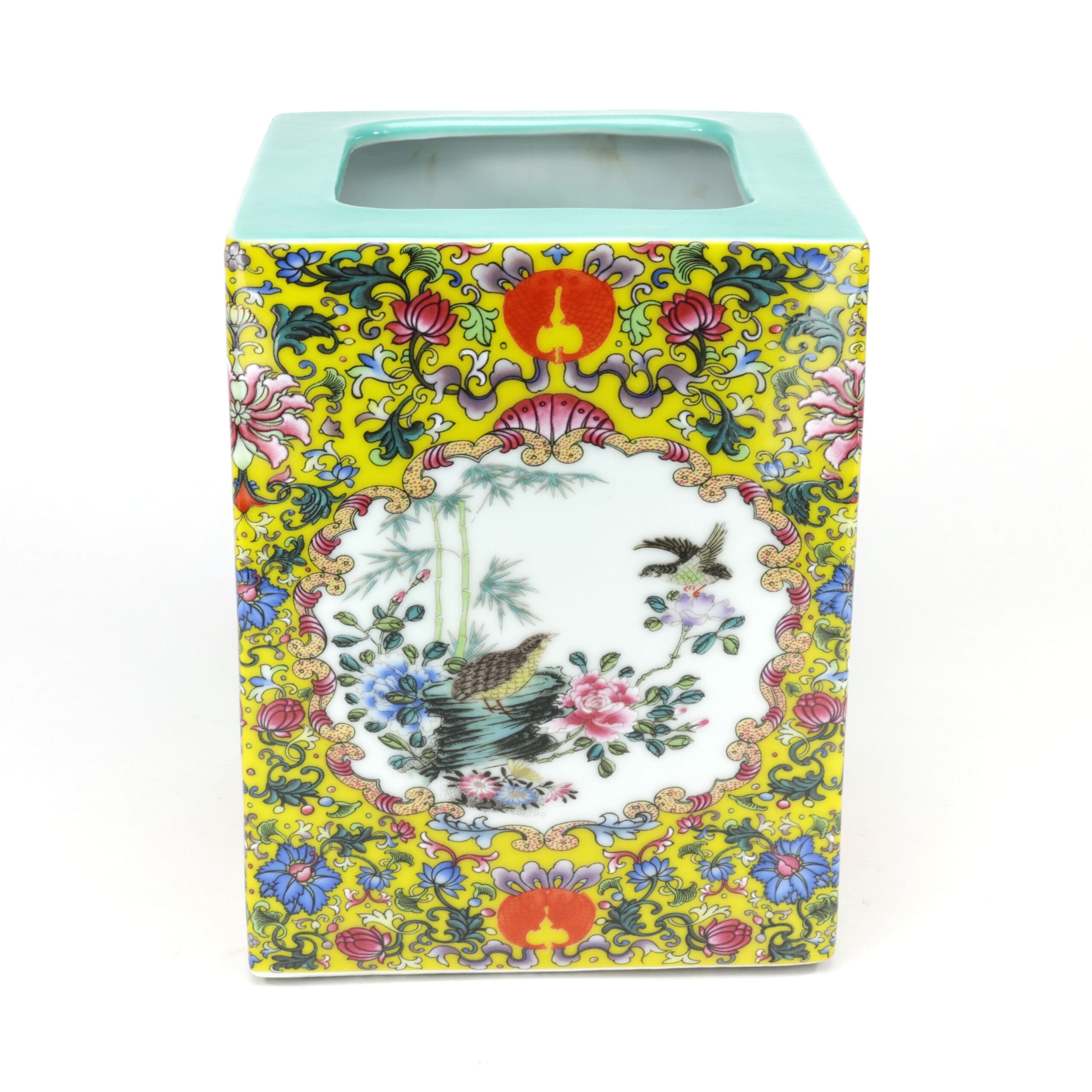 Ensemble de 3 pots à pinceaux en porcelaine chinoise, style Yongzheng du XIXe siècle – photo de détail