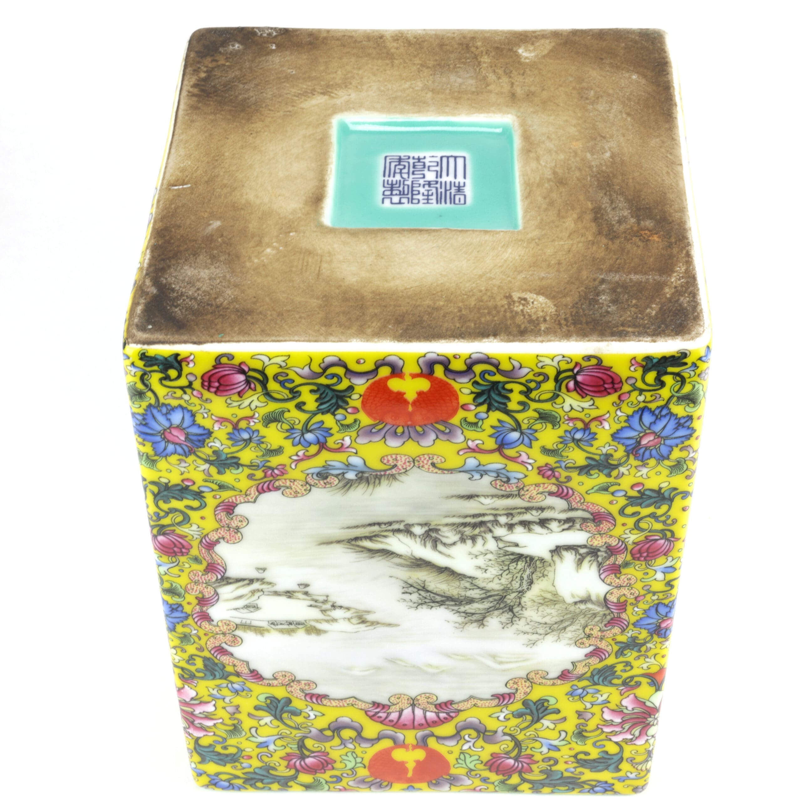 Ensemble de 3 pots à pinceaux en porcelaine chinoise, style Yongzheng du XIXe siècle – photo de détail