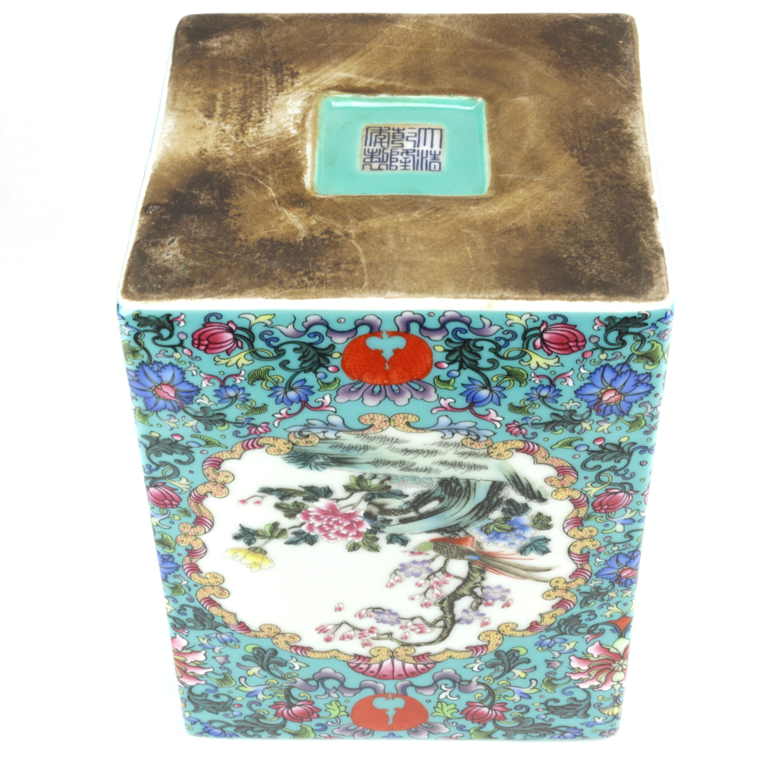 Ensemble de 3 pots à pinceaux en porcelaine chinoise, style Yongzheng du XIXe siècle – photo de détail