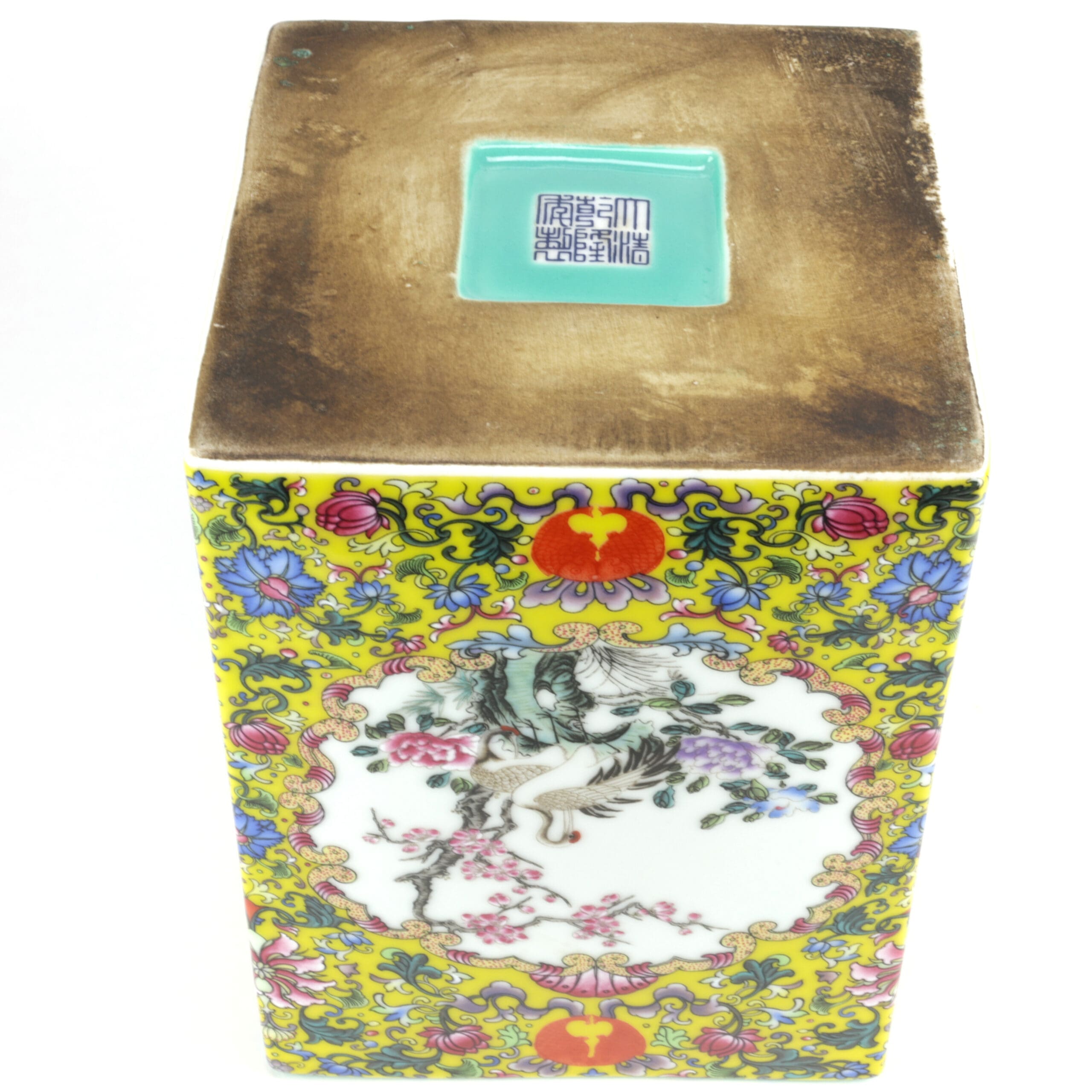 Ensemble de 3 pots à pinceaux en porcelaine chinoise, style Yongzheng du XIXe siècle – photo de détail