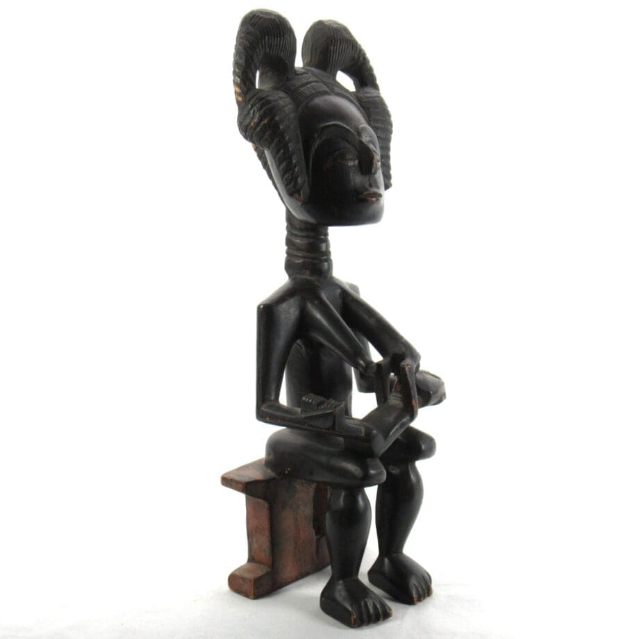 Akan Ashanti vruchtbaarheidsbeeld met kind – Ghana – 50 cm – Vergulde Kat