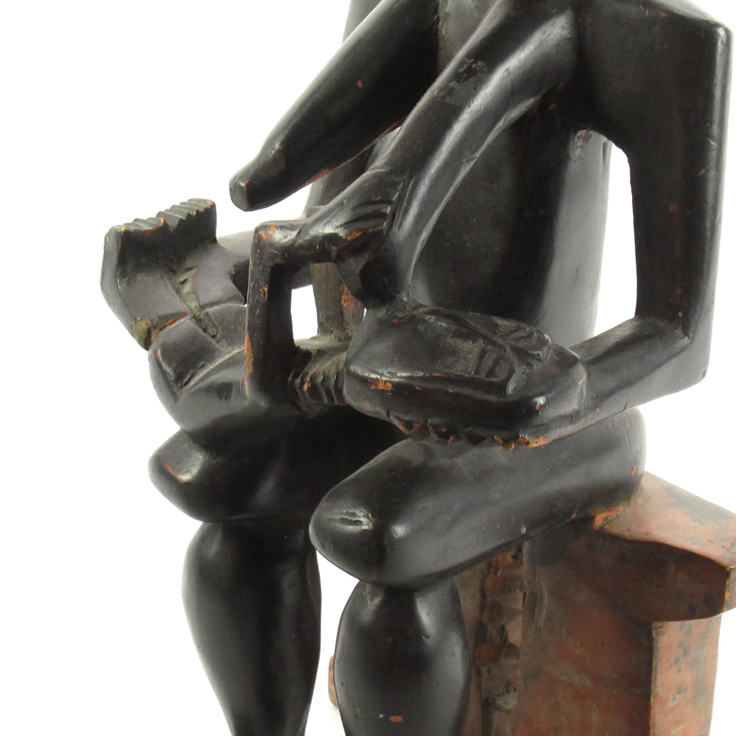 Akan Ashanti vruchtbaarheidsbeeld met kind – Ghana – 50 cm – detailfoto