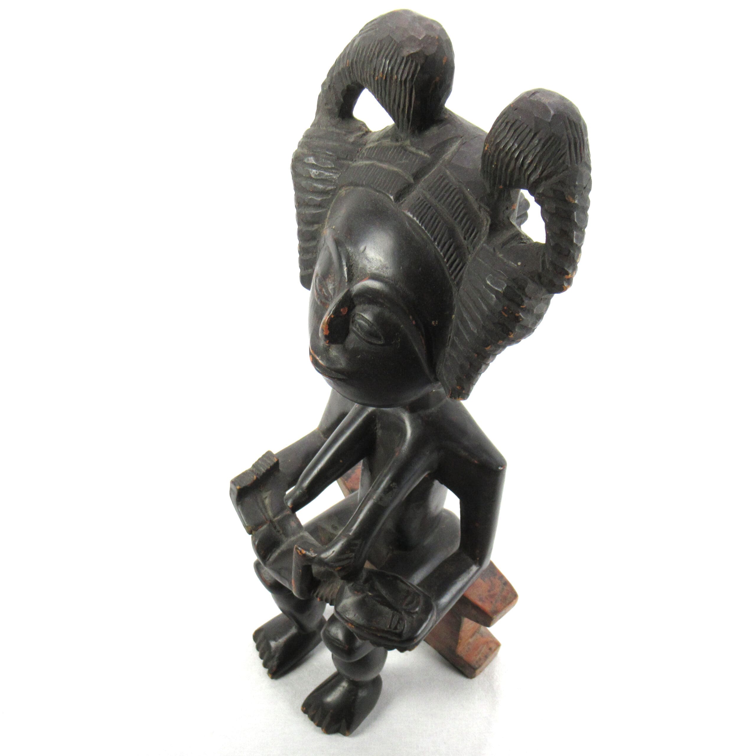 Akan Ashanti vruchtbaarheidsbeeld met kind – Ghana – 50 cm – detailfoto