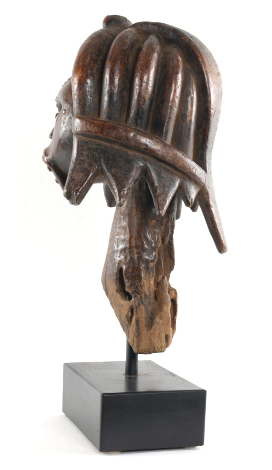 Okano Fang head with brass inlay - Gabon - Vergulde Kat