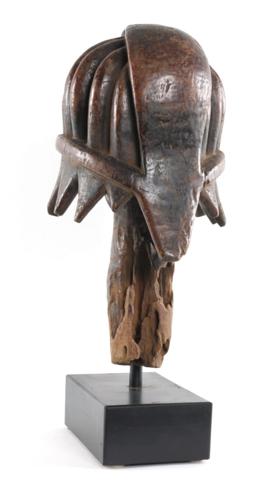 Okano Fang head with brass inlay - Gabon - Vergulde Kat