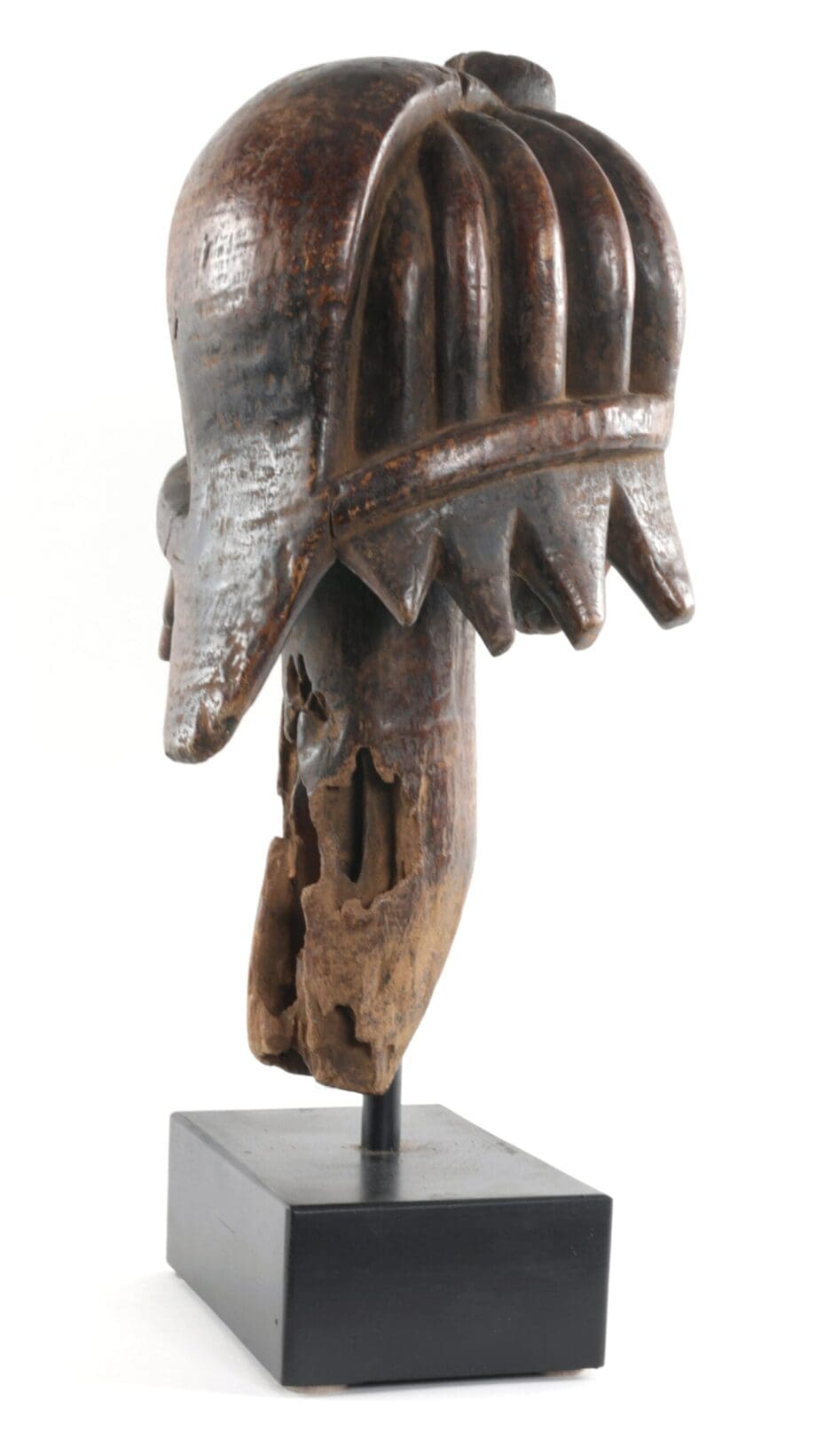 Okano Fang head with brass inlay - Gabon - Vergulde Kat