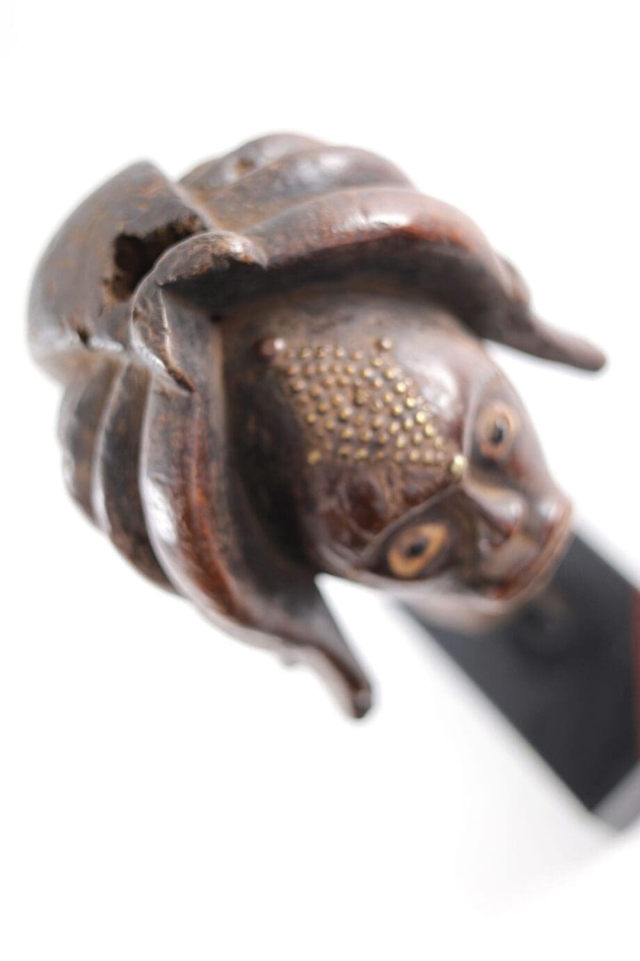 Okano Fang head with brass inlay - Gabon - Vergulde Kat