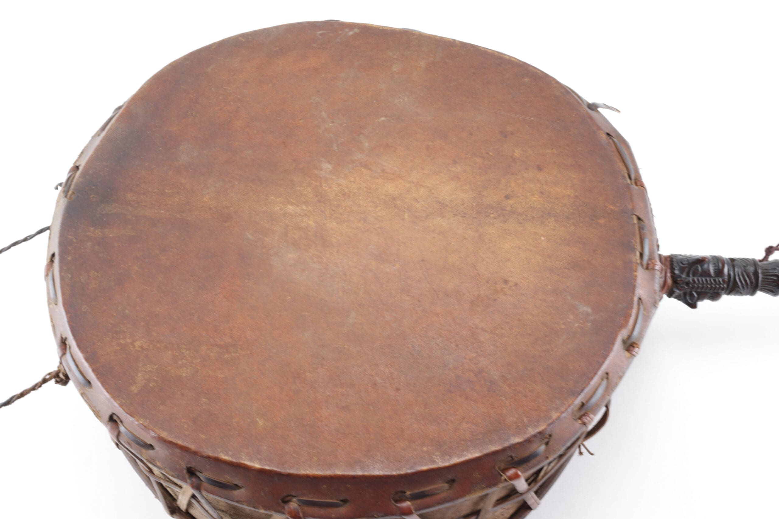 Dhyangro ritual drum with phurbu handle - West Nepal (Magar) - detail photo