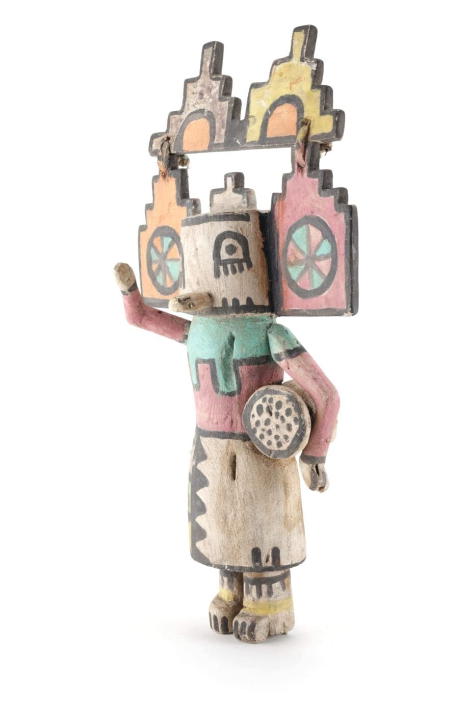 Kachina Hopi Sio Salako Mana avec tambour – Arizona, États-Unis – Vergulde Kat