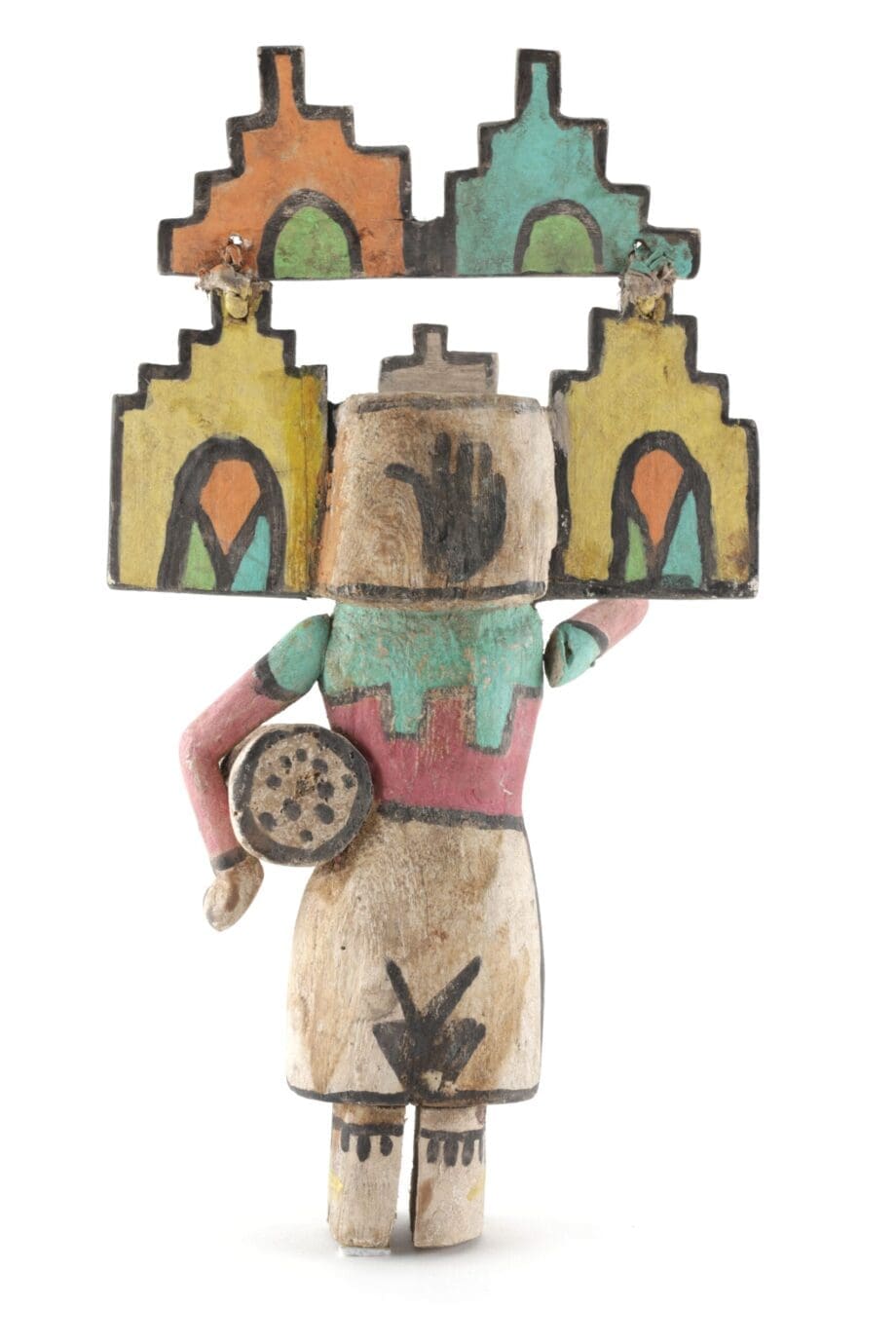 Kachina Hopi Sio Salako Mana avec tambour – Arizona, États-Unis – Vergulde Kat