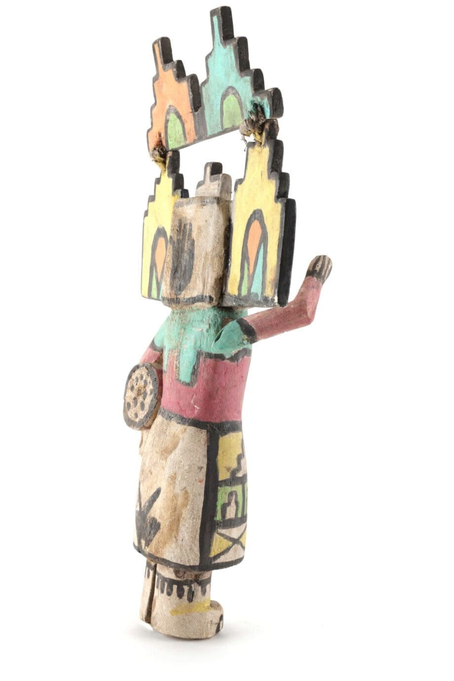 Kachina Hopi Sio Salako Mana avec tambour – Arizona, États-Unis – Vergulde Kat