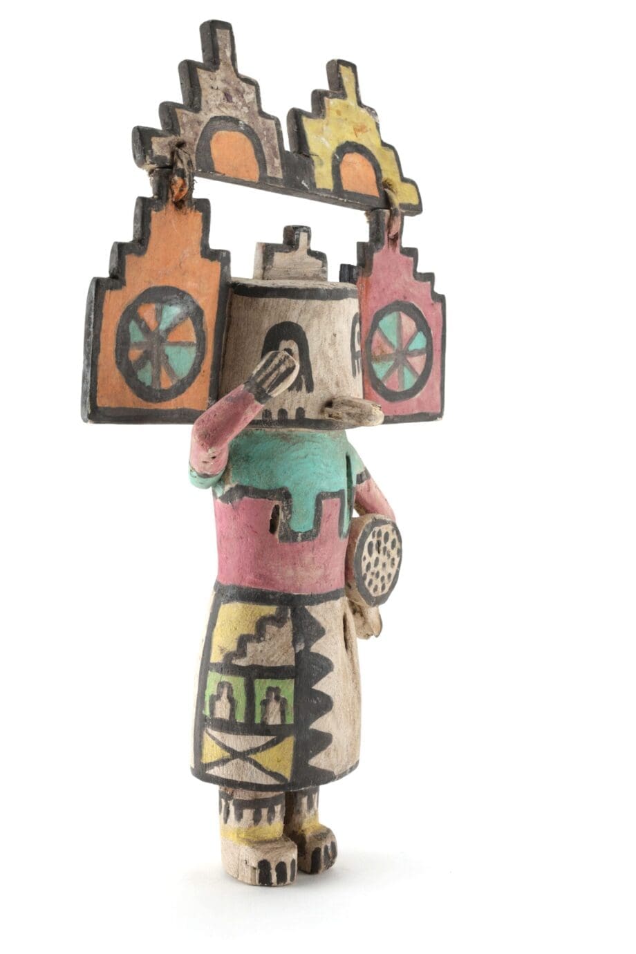 Kachina Hopi Sio Salako Mana avec tambour – Arizona, États-Unis – Vergulde Kat
