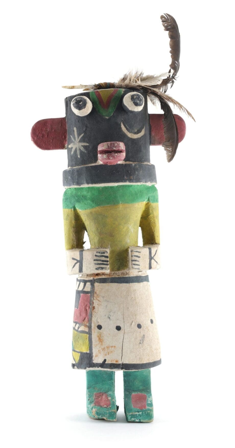 Old Hopi Night Katsina (Nata-aska) kachina - Arizona - Vergulde Kat