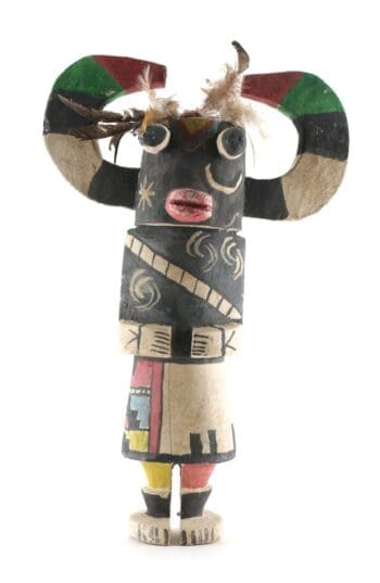 Old Hopi Ram kachina (Wawash Katsina) with horns - 37 cm - detail photo