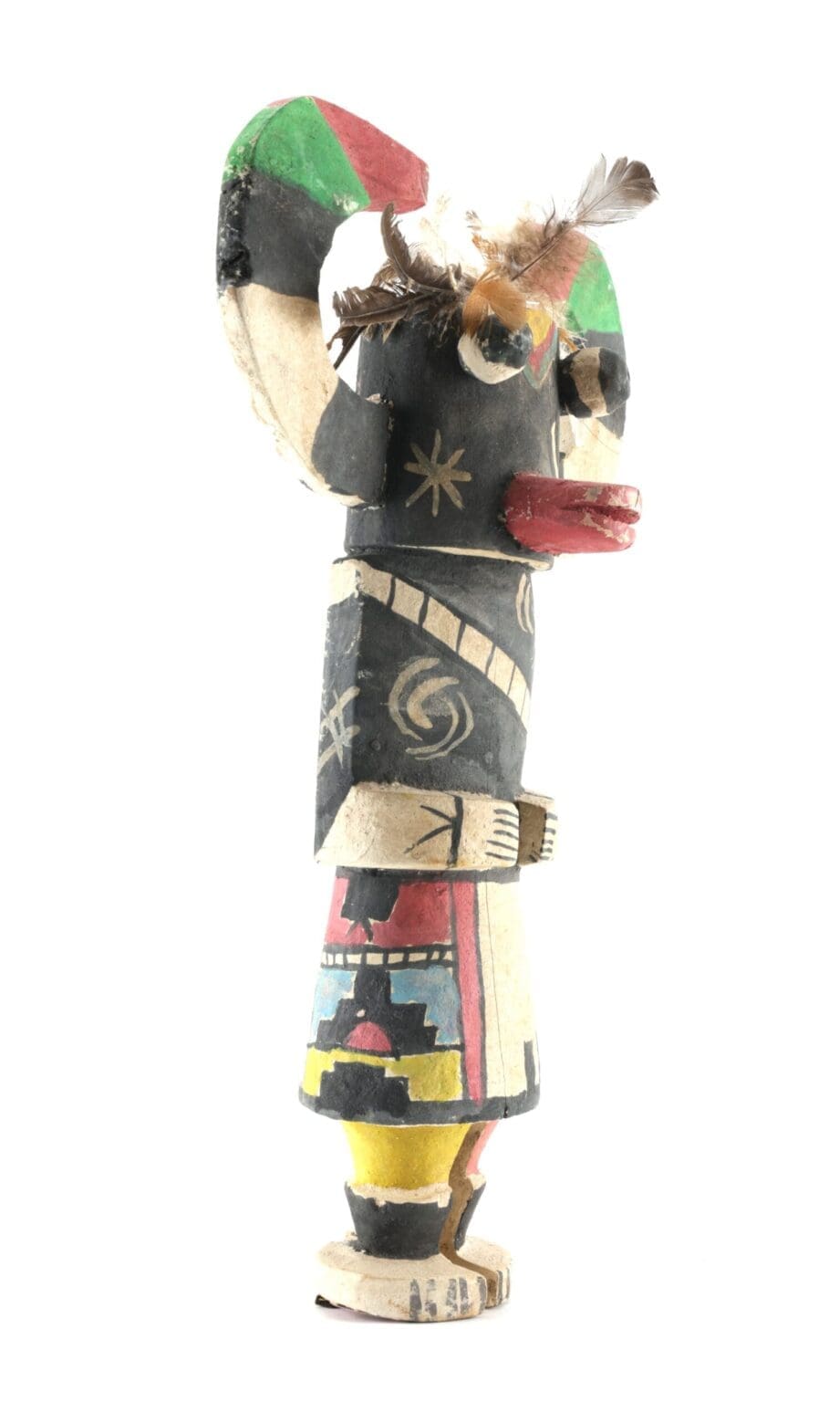Old Hopi Ram kachina (Wawash Katsina) with horns - 37 cm - Vergulde Kat