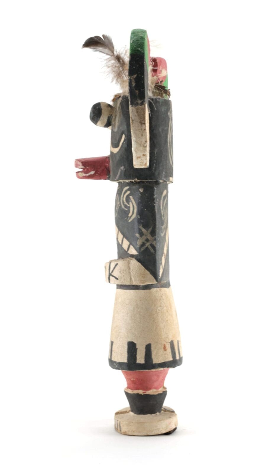 Old Hopi Ram kachina (Wawash Katsina) with horns - 37 cm - Vergulde Kat