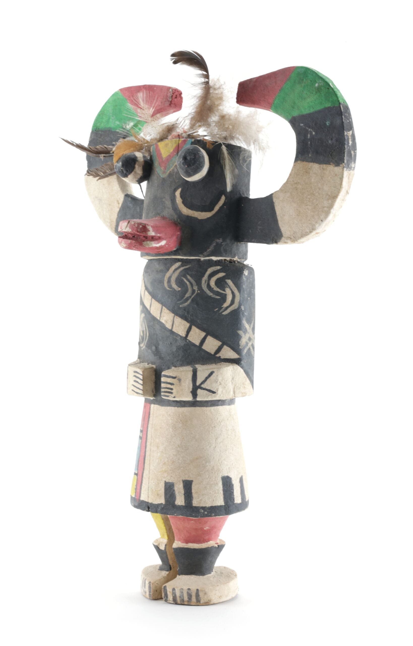 Old Hopi Ram kachina (Wawash Katsina) with horns - 37 cm - detail photo