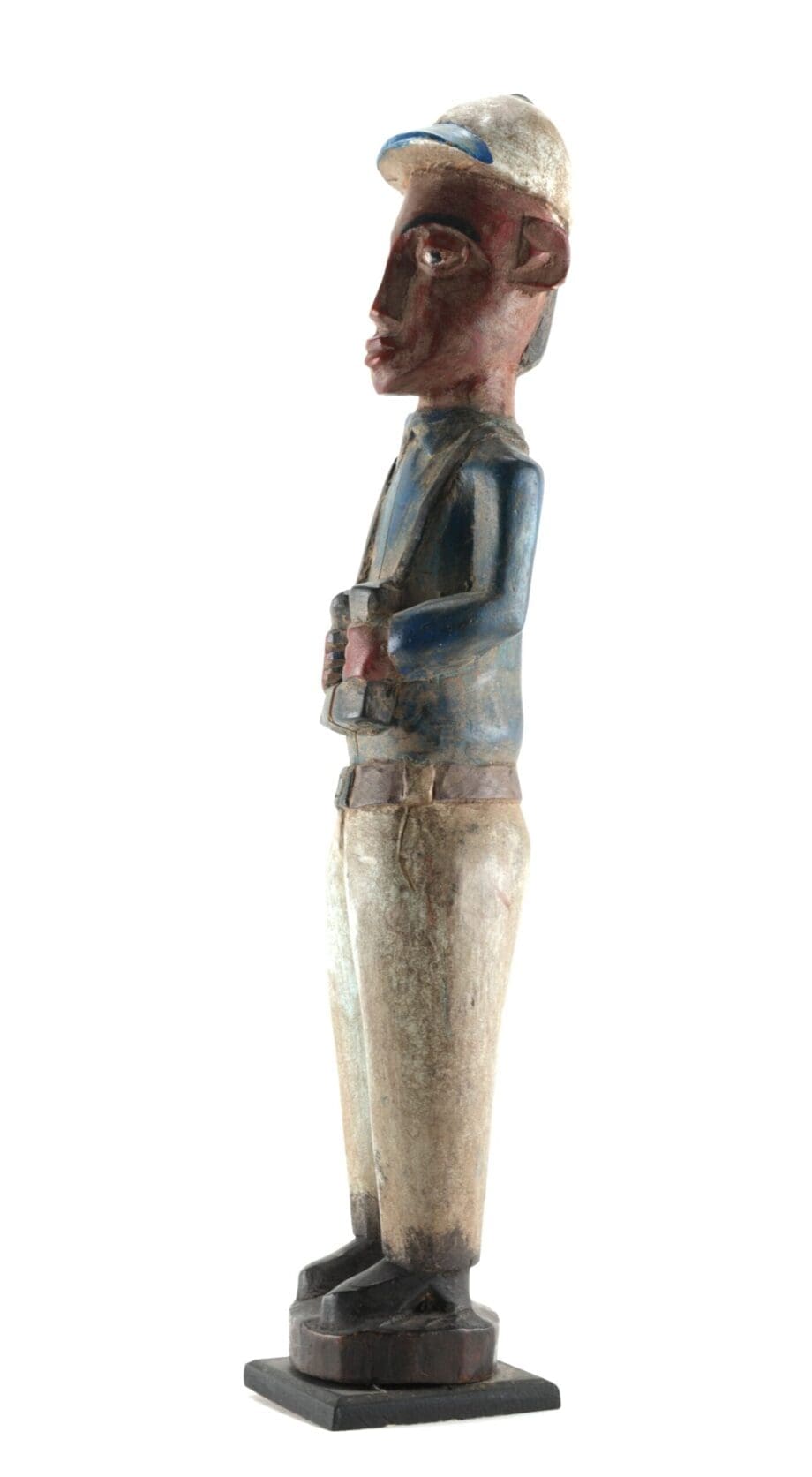 Baule colon statue man with binoculars Ivory Coast 20th century - Vergulde Kat