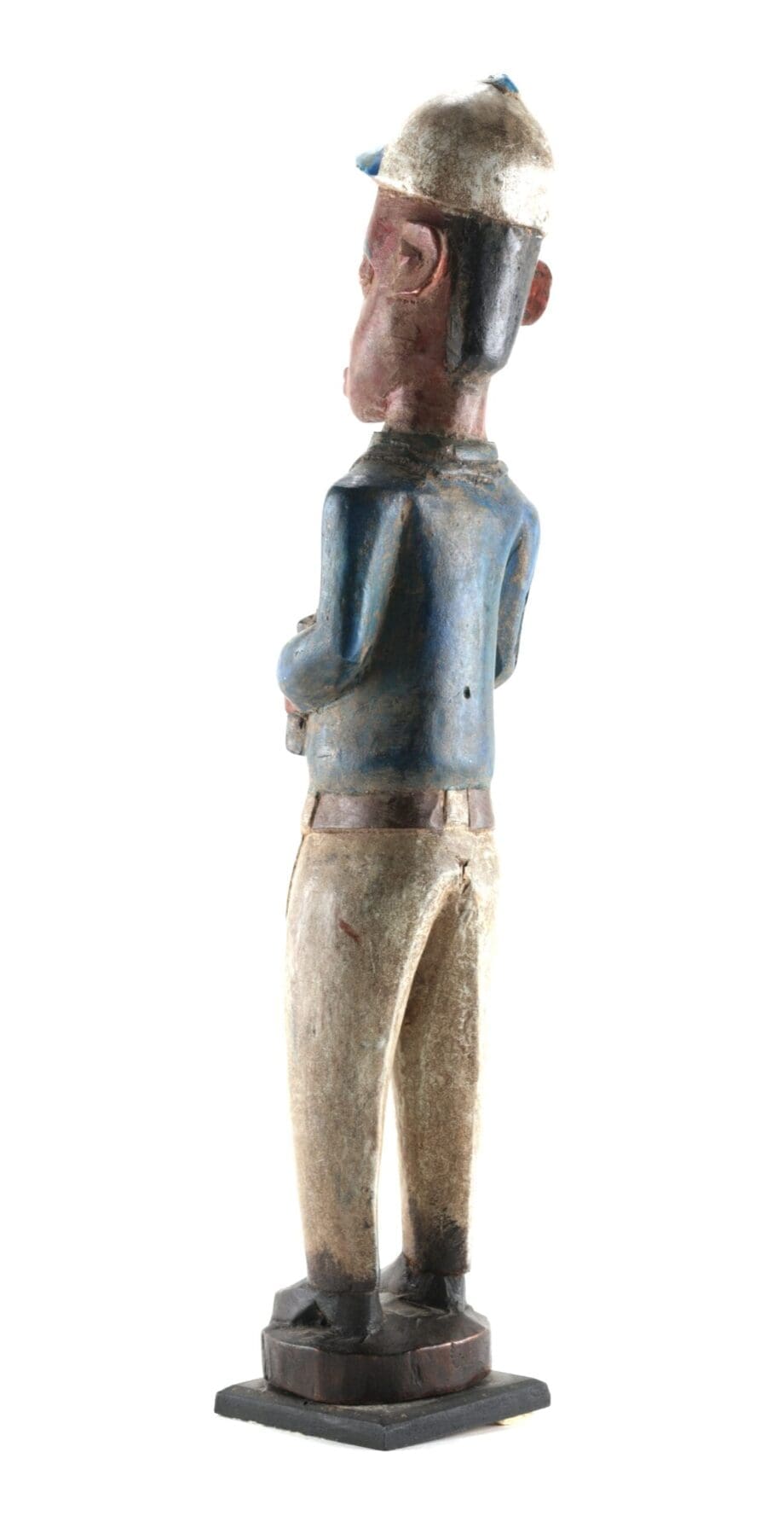 Baule colon statue man with binoculars Ivory Coast 20th century - Vergulde Kat