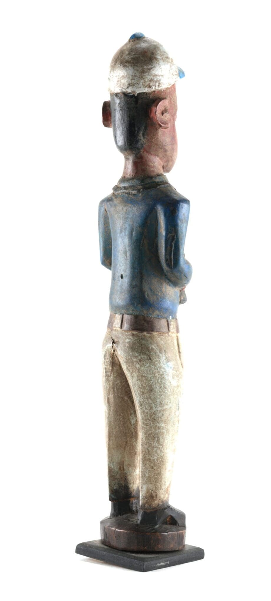 Baule colon statue man with binoculars Ivory Coast 20th century - Vergulde Kat