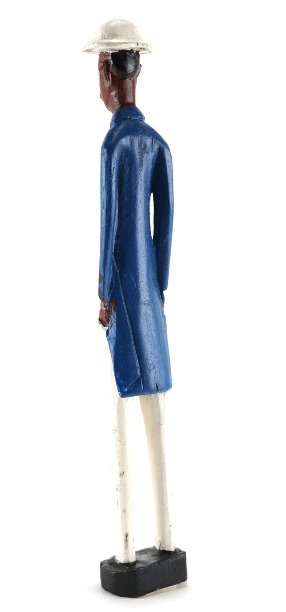 Baule Colon statue of a man in blue jacket - Ivory Coast - Vergulde Kat