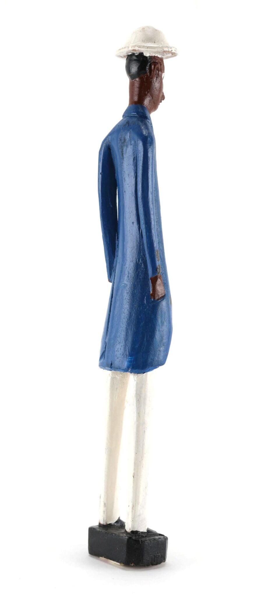 Baule Colon statue of a man in blue jacket - Ivory Coast - Vergulde Kat