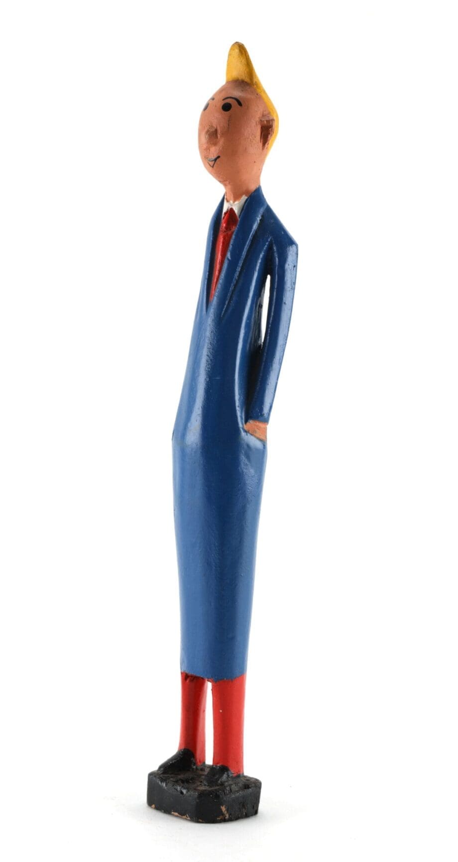 Baule Colon statue of Tintin - Ivory Coast - Vergulde Kat