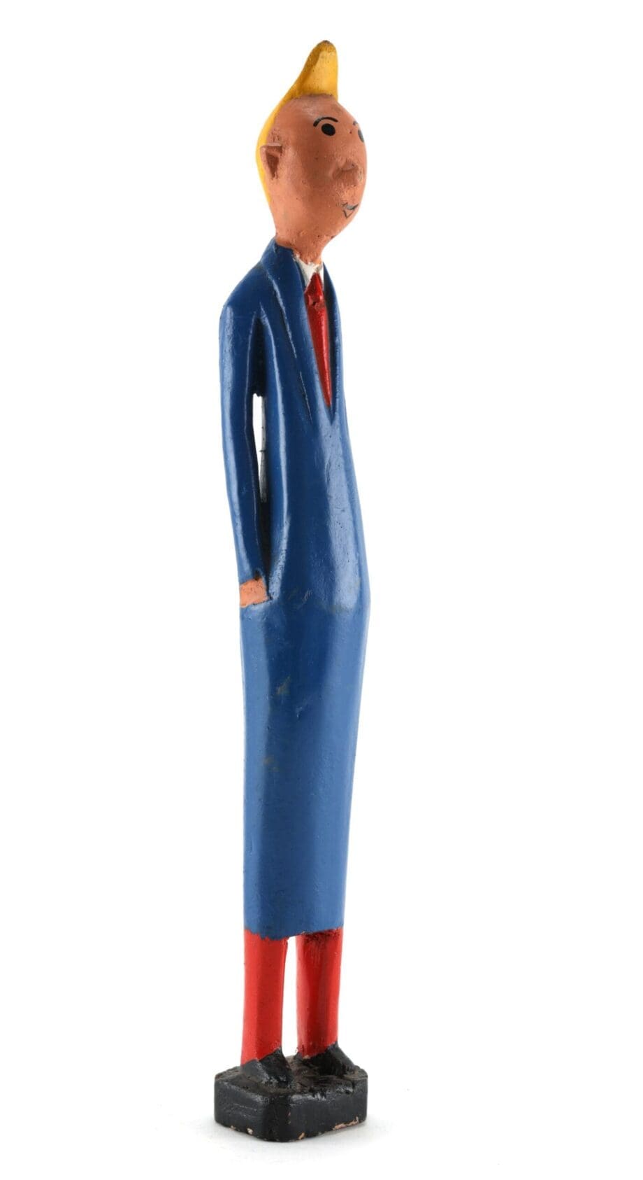 Baule Colon statue of Tintin - Ivory Coast - Vergulde Kat