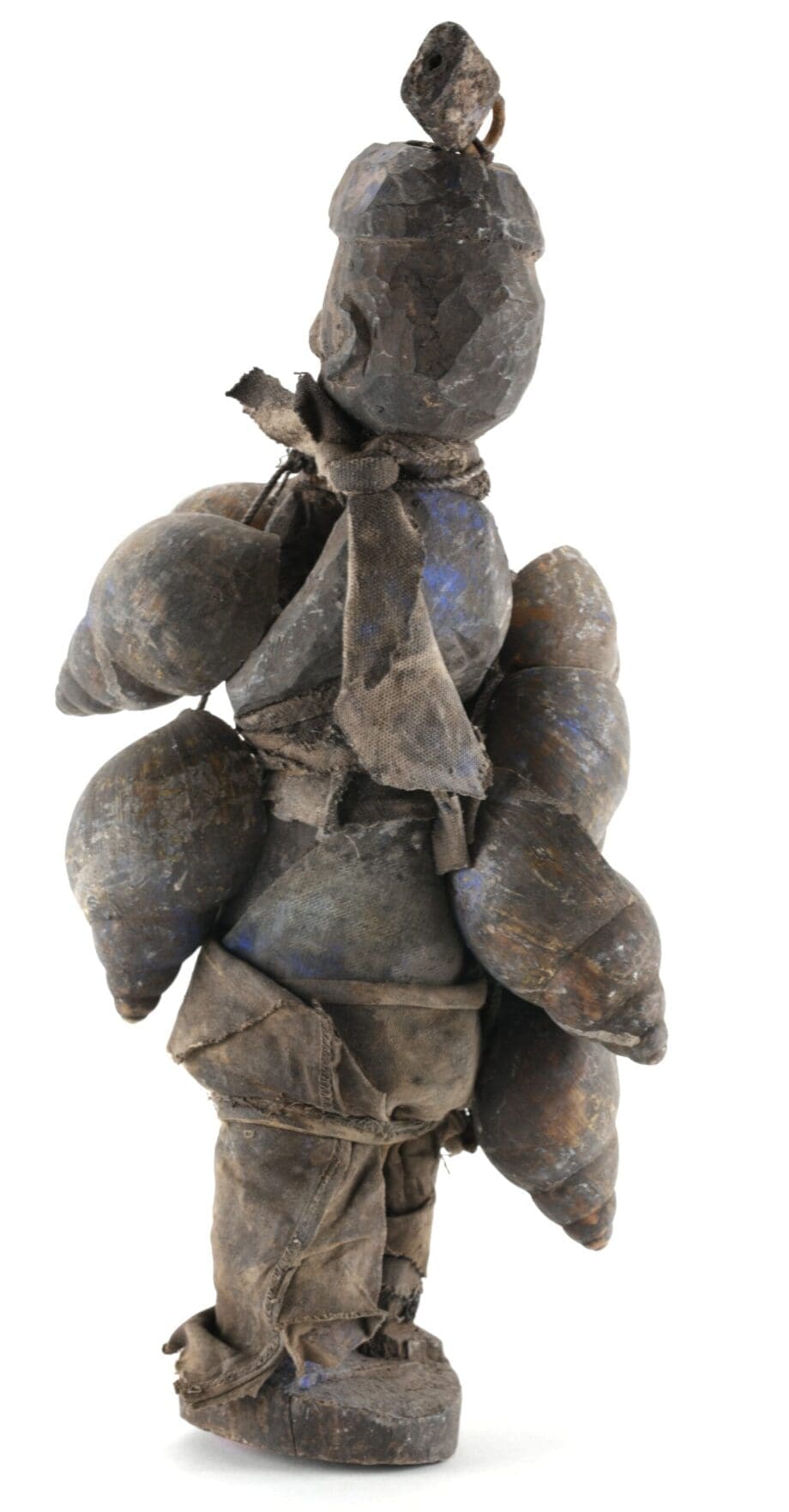 Fon sculpture with shells, textile and lock - Benin, 1960-1970 - Vergulde Kat