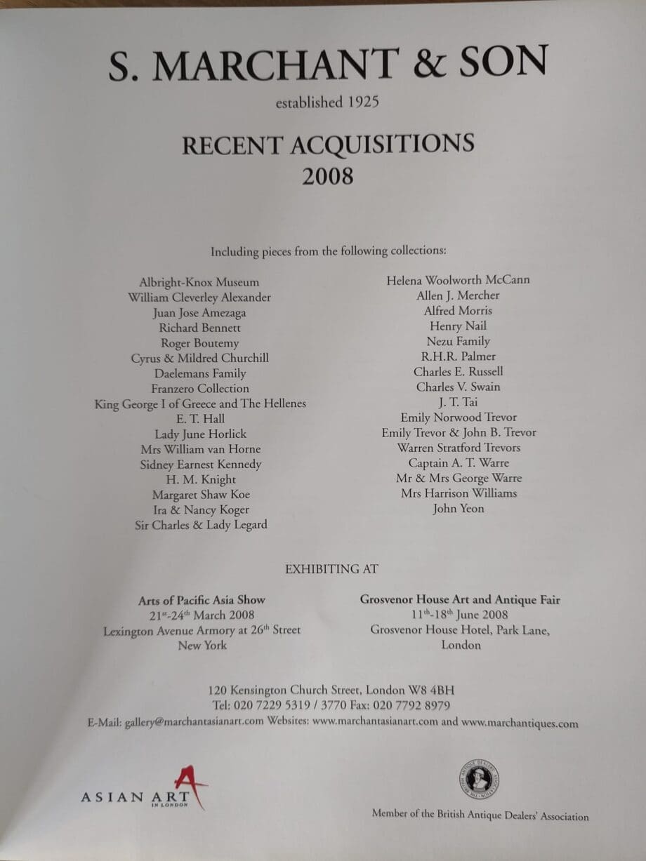 S. Marchant & Son Recent Acquisitions 2008 catalogue - Asian art & porcelain - Vergulde Kat