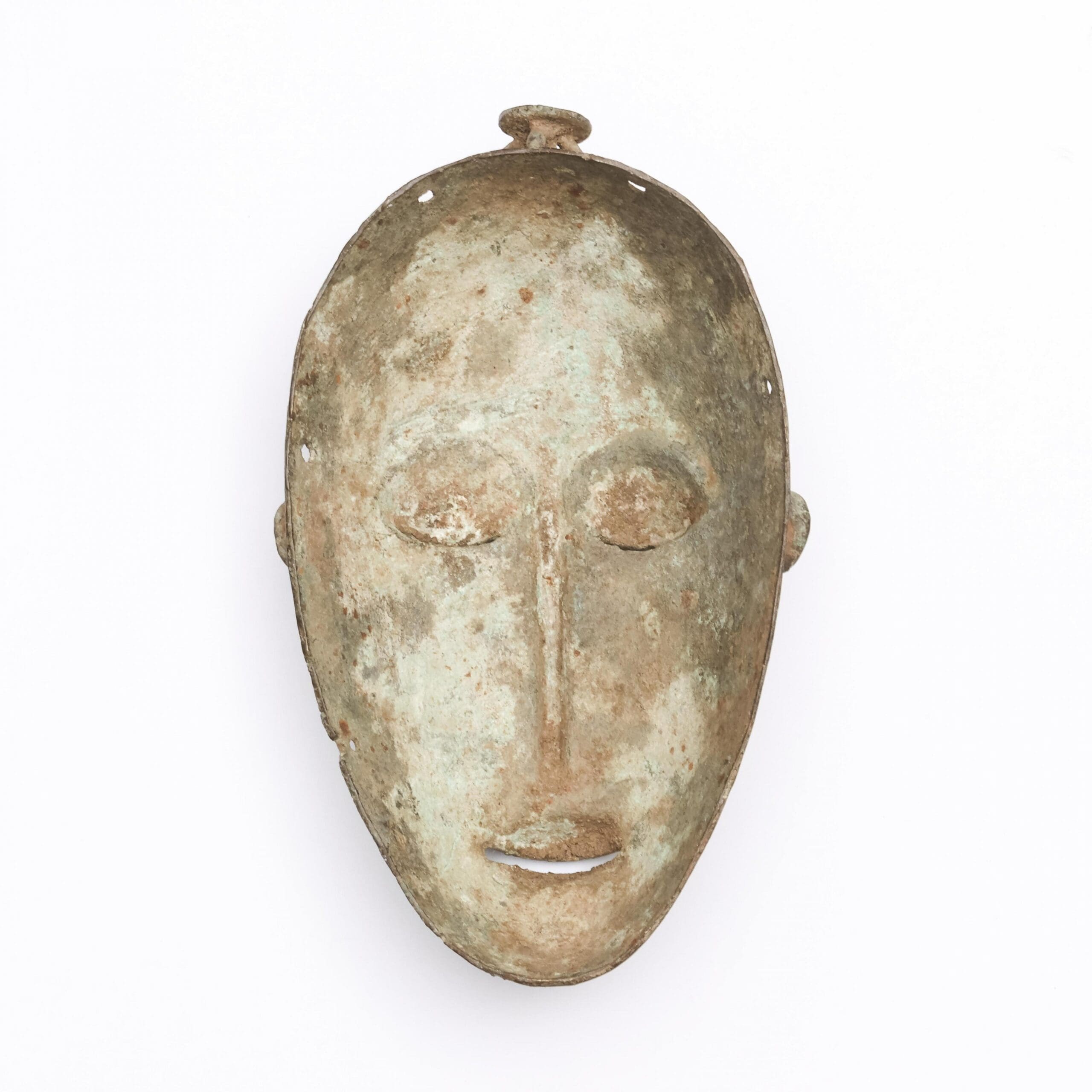 Koperen masker – Ivoorkust – 25 cm – detailfoto