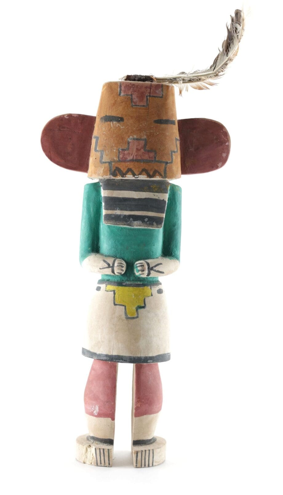 Hopi Longhair kachina with striped beard - 45 cm - Arizona - Vergulde Kat